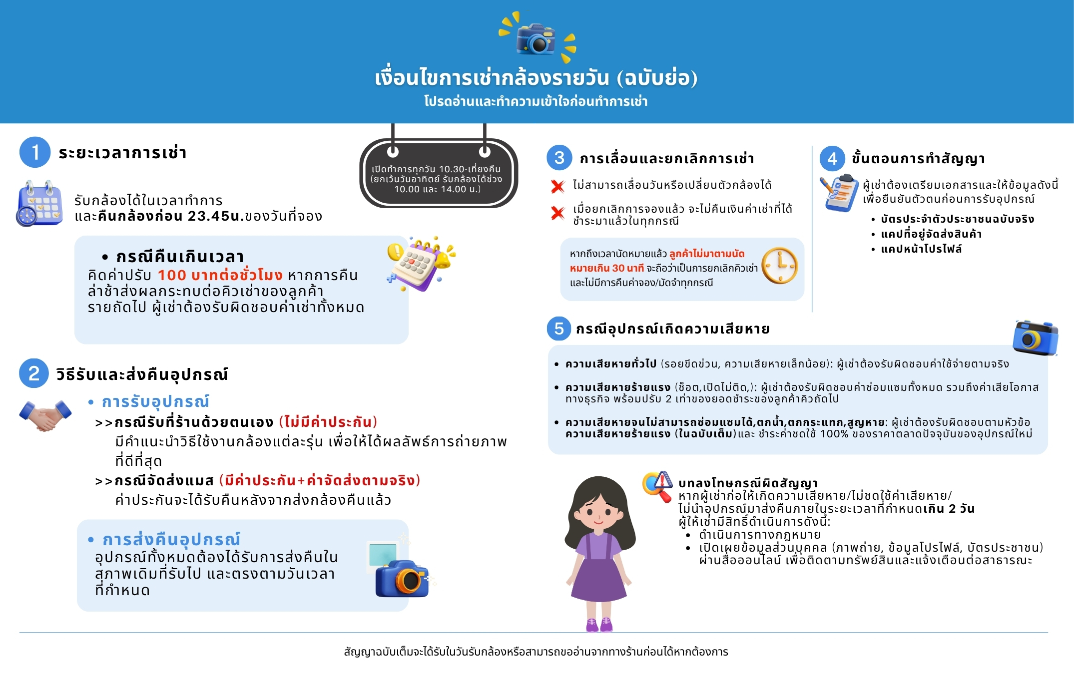 เงื่อนไขการเช่ารายวัน
