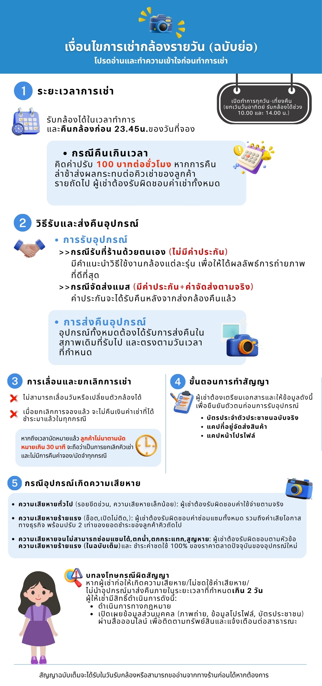 เงื่อนไขการเช่ารายวัน